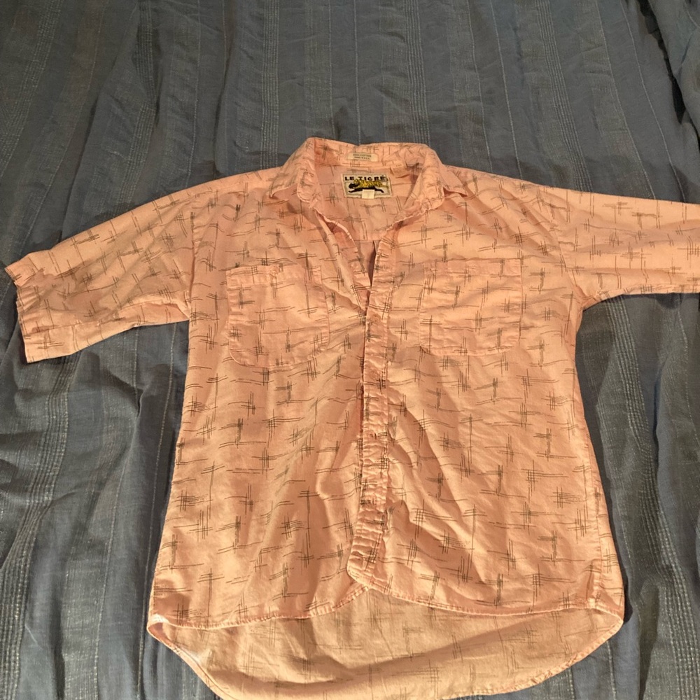 Le Tigre vintage button down queer summer vibes pink patterned shirt summer cool